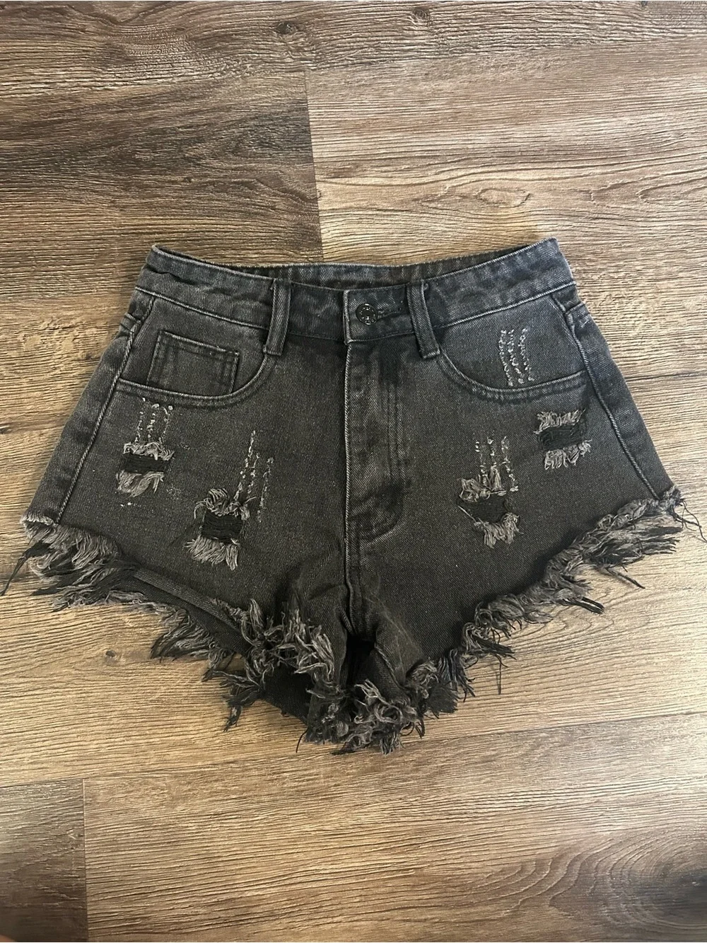 Black Denim Jean Shorts